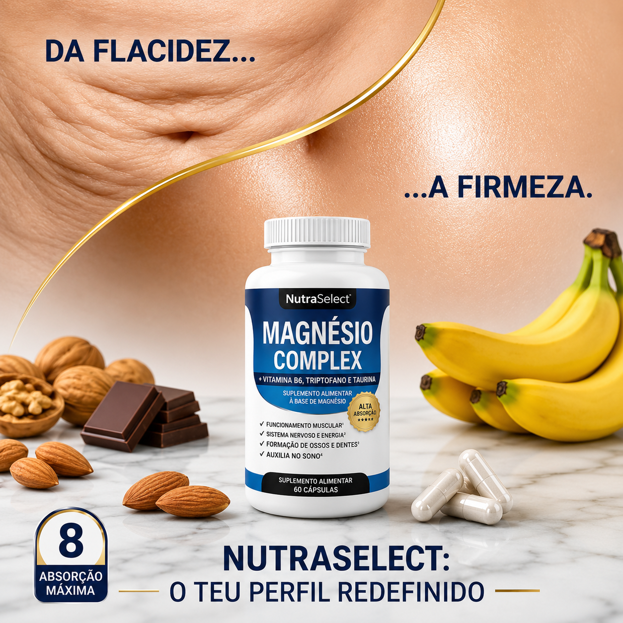 Mag8 Complex - 8 Formas de Magnésio • 1000 mg • Elevada Absorção