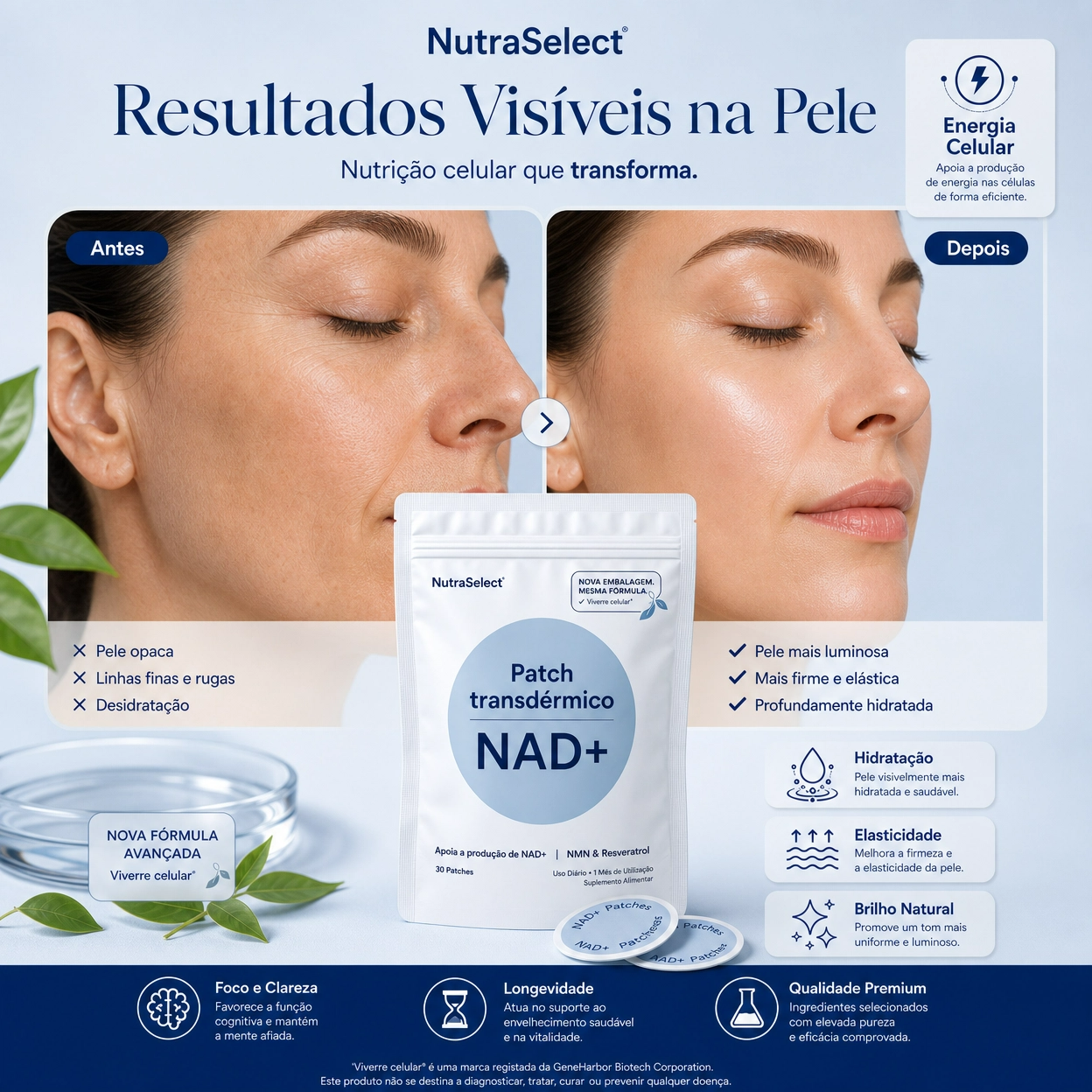 Patch Transdérmico NAD+ - Reparo Celular e Equilíbrio Metabólico