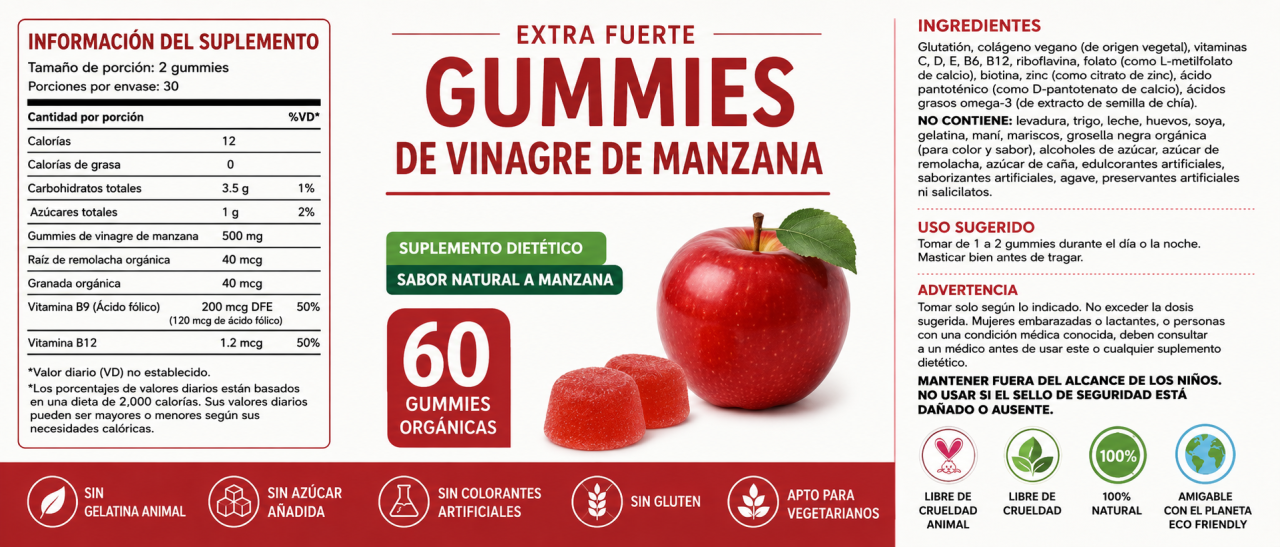 Gummies de Vinagre de Maçã - Digestão fácil e natural